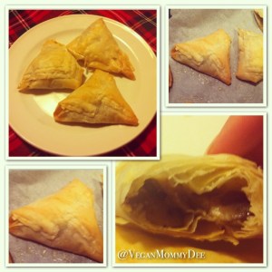 Garlicky Mushroom Triangles